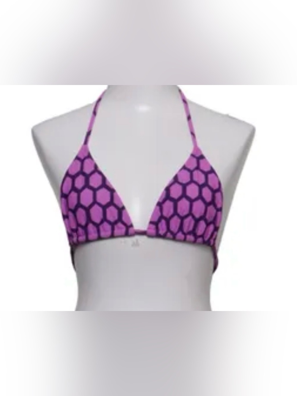 Tibi Purple Hexagon Print Triangle Bikini Top